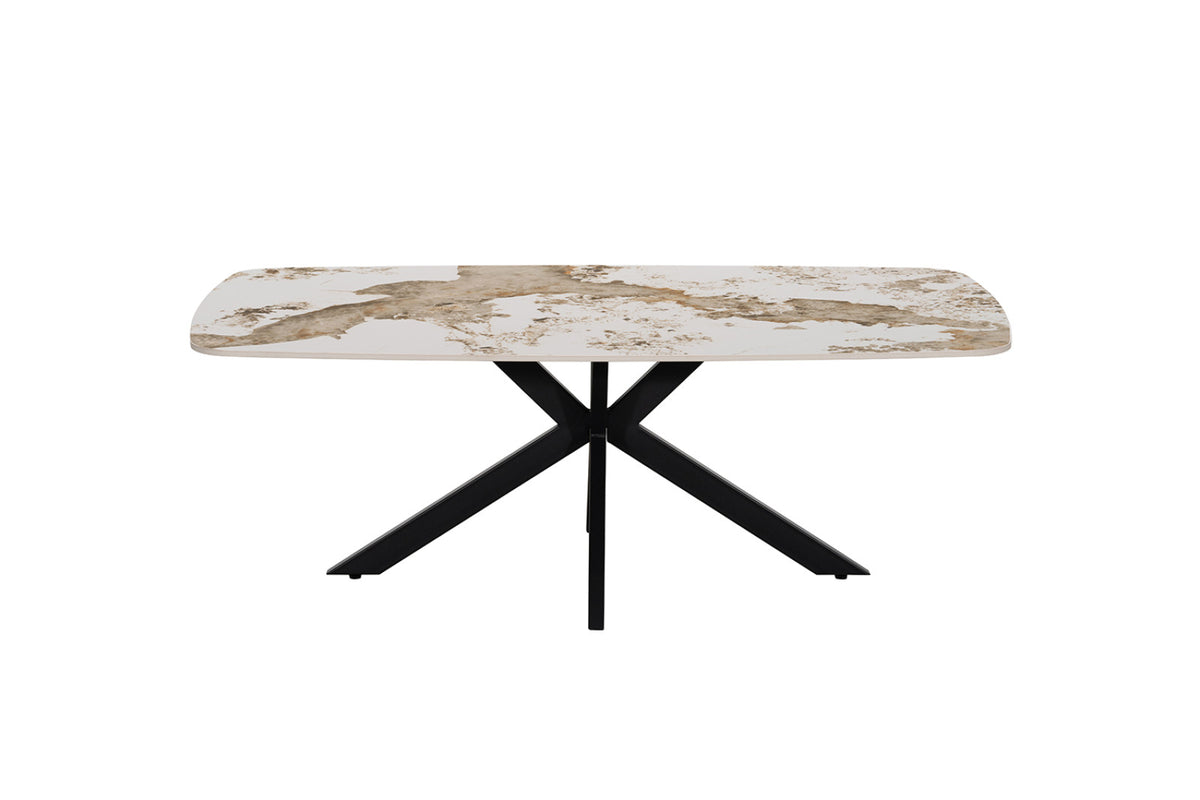 Table basse Apollo – ovale danoise pierre brillante pandora – 130 cm