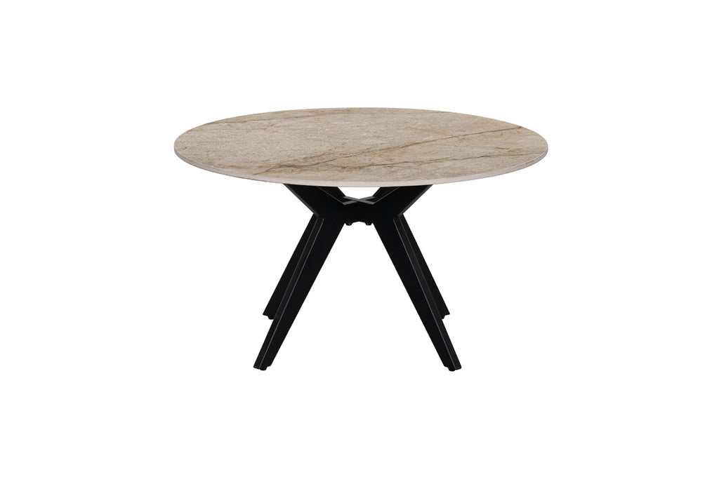 Table basse Apollo – ronde pierre brillante shakespear beige – 80 cm