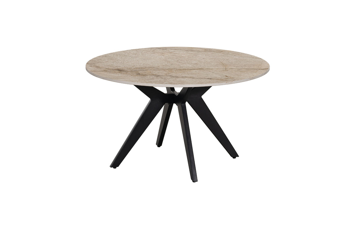 Table basse Apollo – ronde pierre brillante shakespear beige – 80 cm