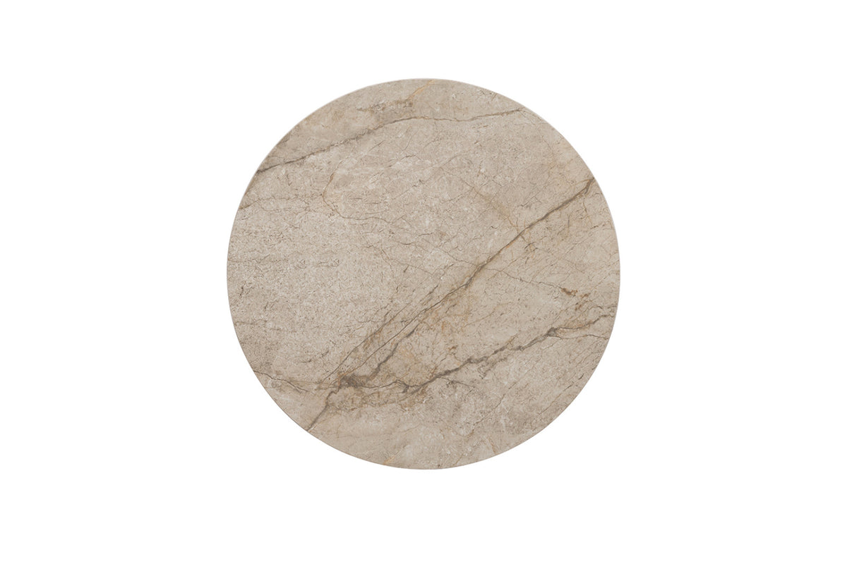 Table basse Apollo – ronde pierre brillante shakespear beige – 80 cm
