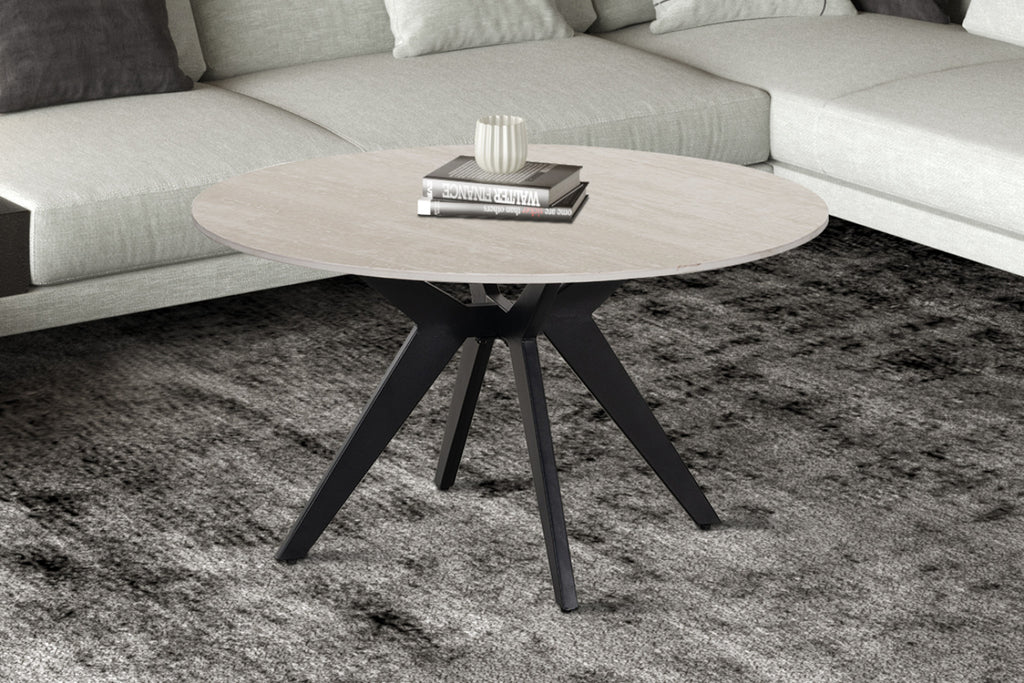 Table basse Apollo – Baroque gris – Ronde Ø 80 cm