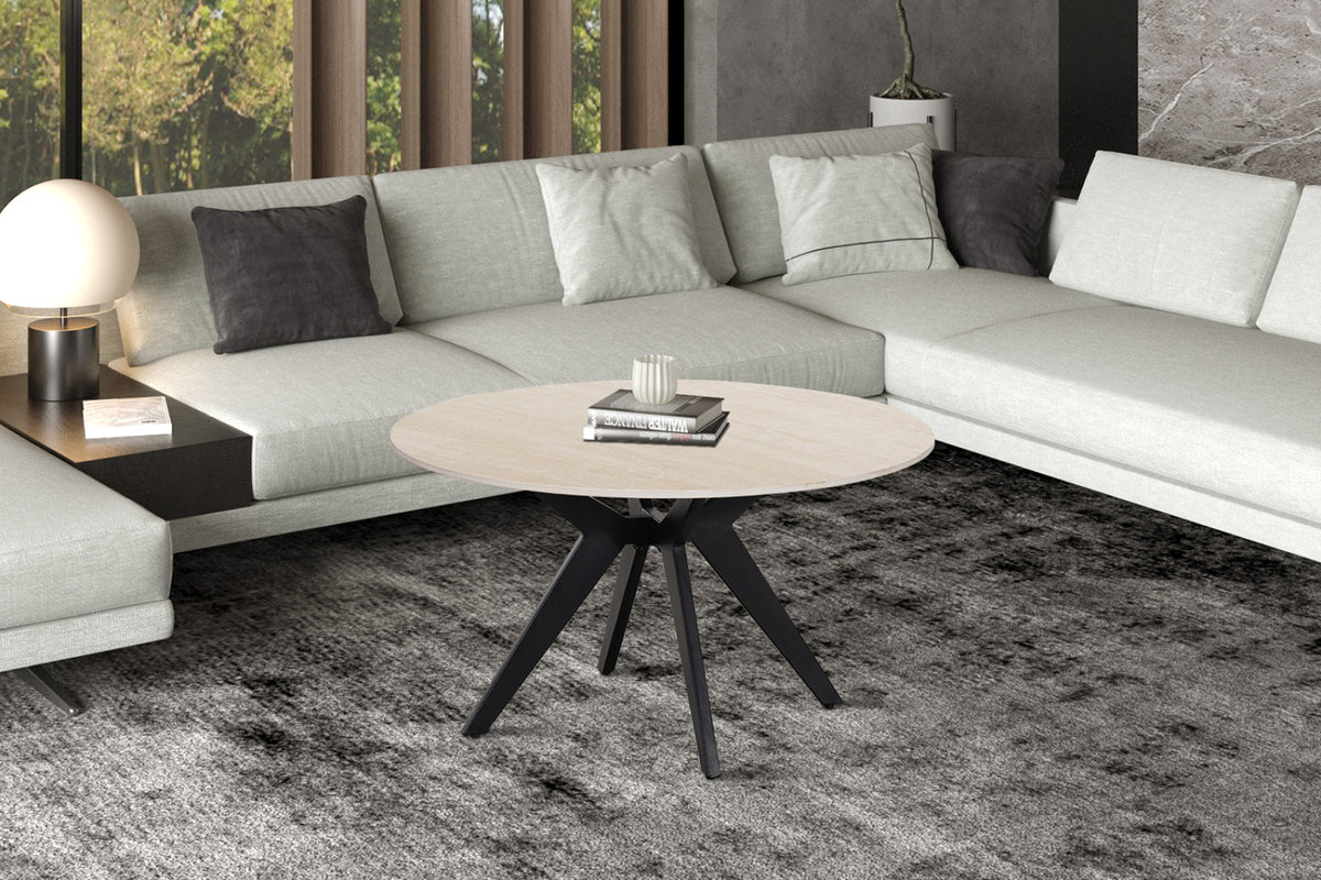 Table basse Apollo – Baroque beige – Ronde Ø 80 cm