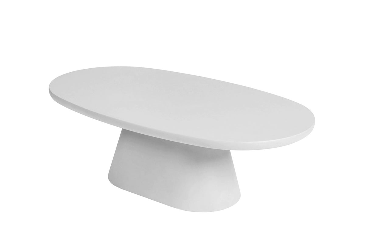 Table basse Tavira – ovale ciment ecru – 120 cm