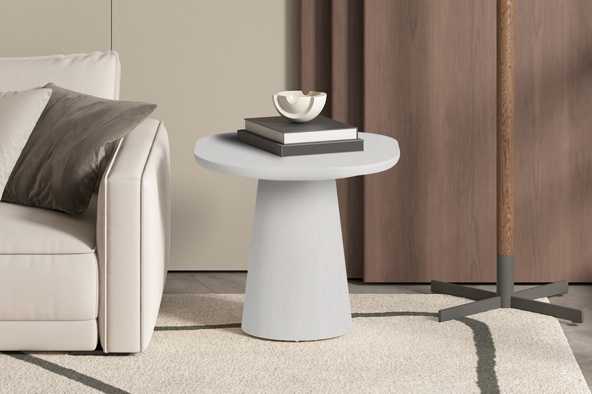 Table basse Tavira – ovale ciment ecru – 55 cm