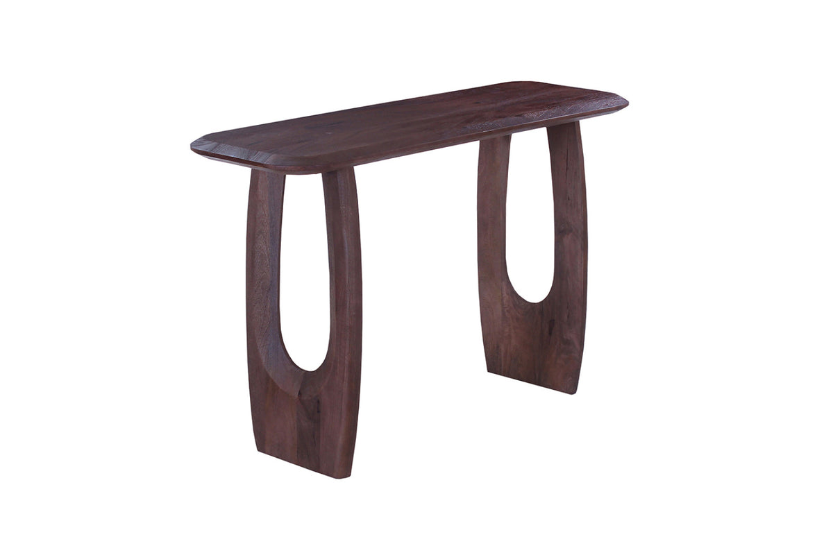 Console Braga – ovale danoise bois de manguier brun foncé