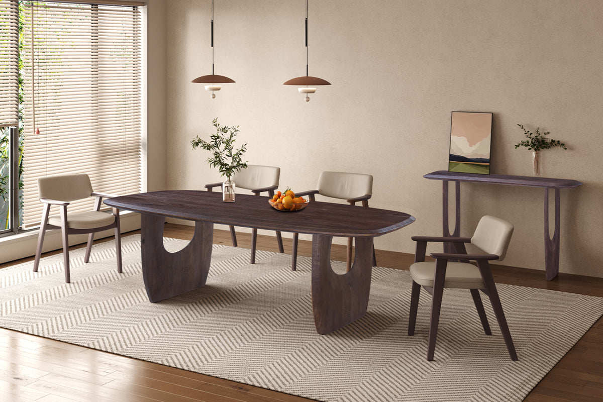 Console Braga – ovale danoise bois de manguier brun foncé
