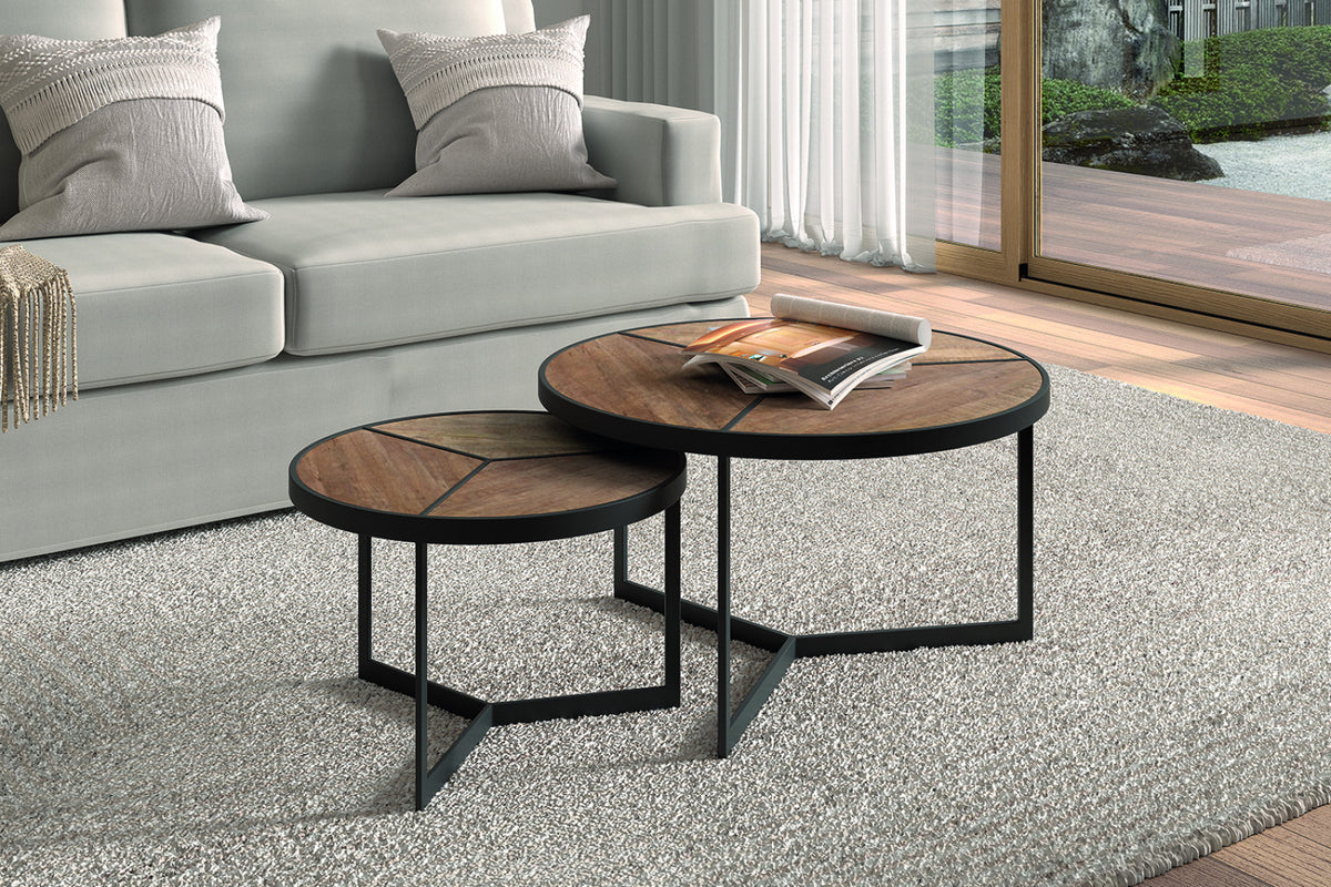 Table basse Laveu – set de 2 bois de manguier )