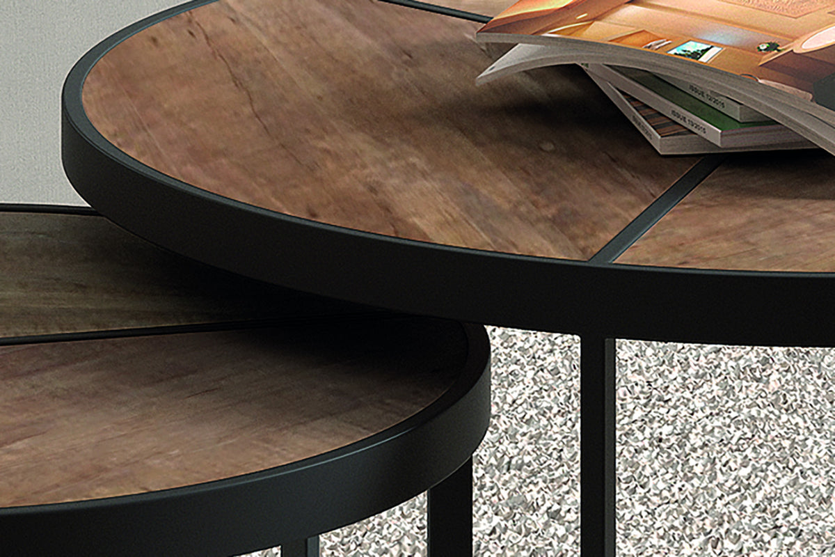 Table basse Laveu – set de 2 bois de manguier )