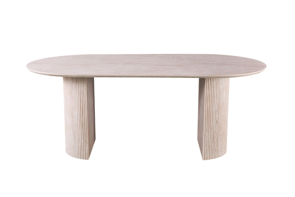 Table Lagos – ovale décor travertin beige – 200 cm