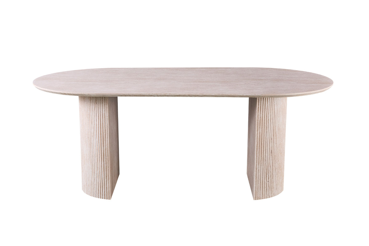 Table Lagos – ovale décor travertin beige – 200 cm