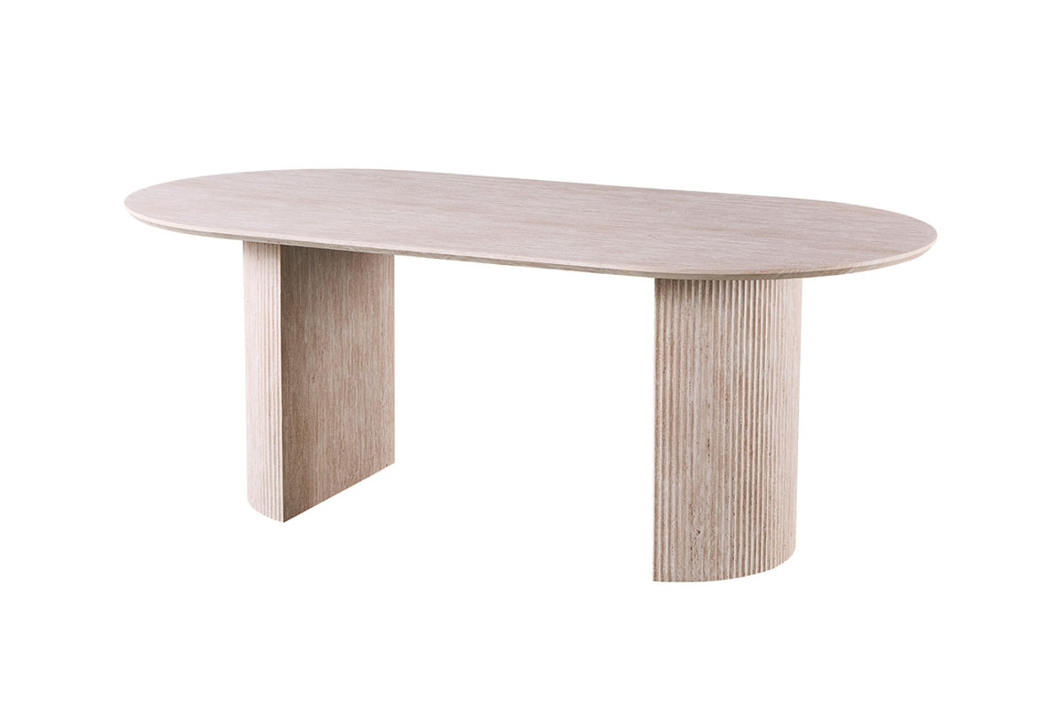 Table Lagos – ovale décor travertin beige – 200 cm