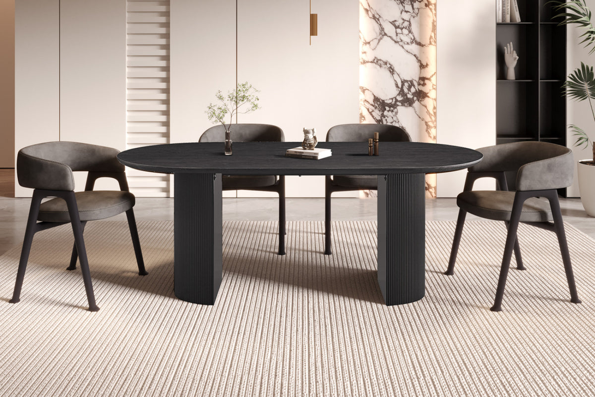 Table Lagos – Brun foncé – Ovale 200 × 100 cm