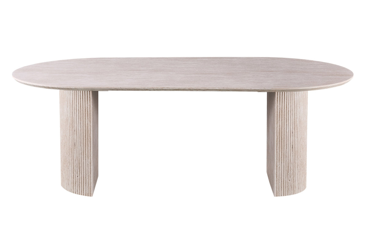 Table Lagos – ovale décor travertin beige – 220 cm