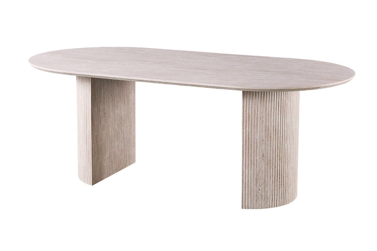 Table Lagos – Travertin beige – Ovale 220 × 110 cm