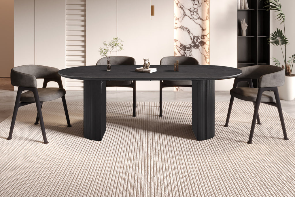 Table Lagos – Brun foncé – Ovale 220 × 110 cm