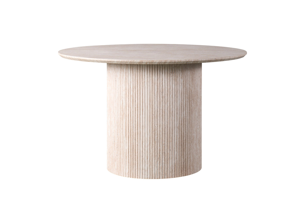 Table Lagos – ronde décor travertin beige – 120 cm