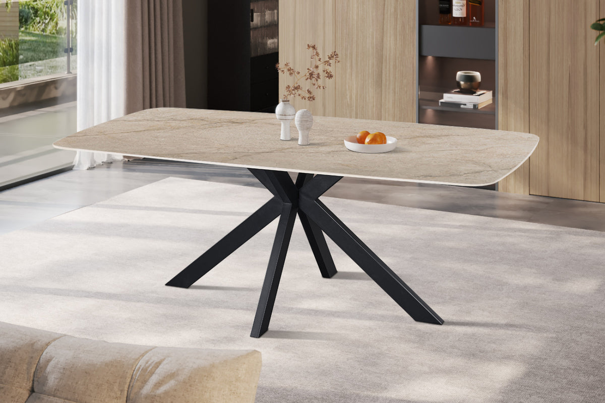 Table Apollo – Shakespeare beige brillant – Ovale 200 × 100 cm