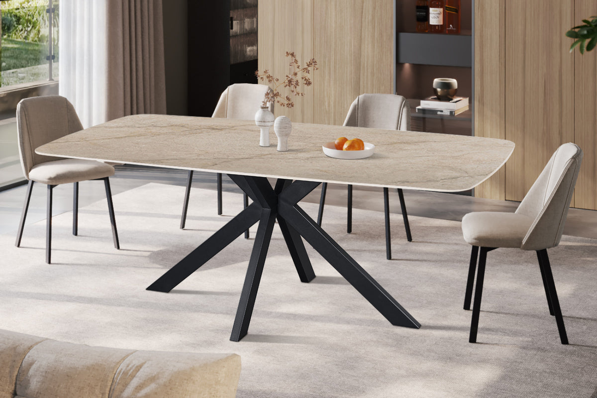 Table Apollo – Shakespeare beige brillant – Ovale 200 × 100 cm