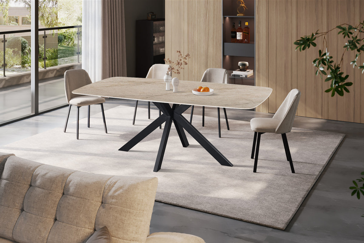 Table Apollo – Shakespeare beige brillant – Ovale 200 × 100 cm