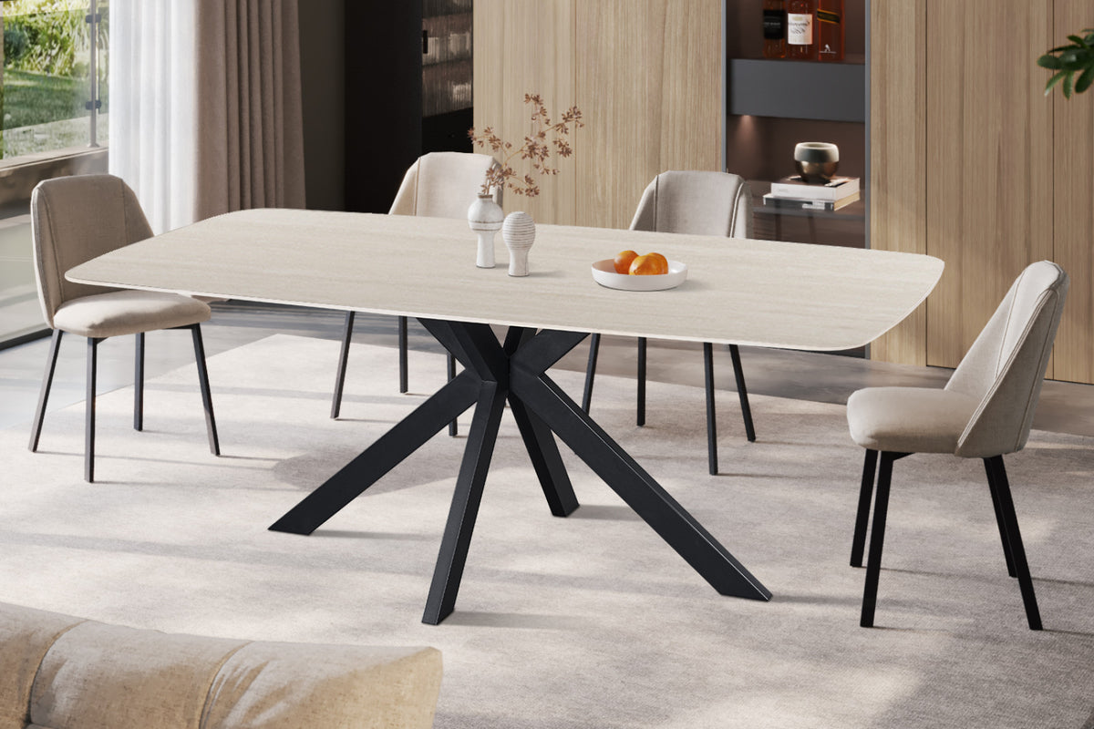 Table Apollo – Baroque gris – Ovale 200 × 100 cm