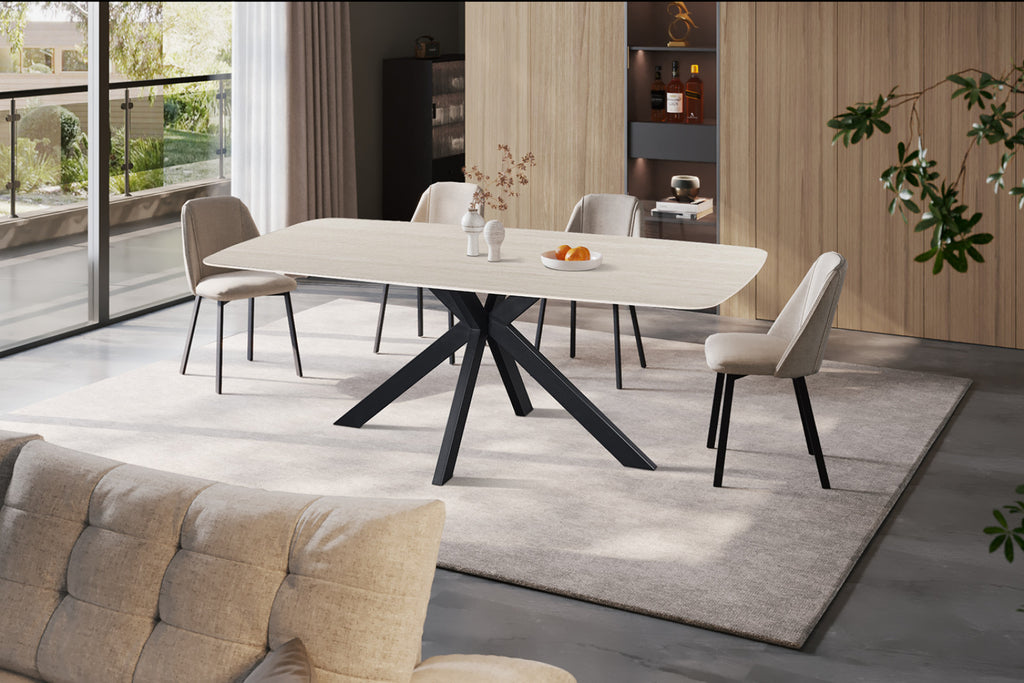 Table Apollo – Baroque gris – Ovale 200 × 100 cm