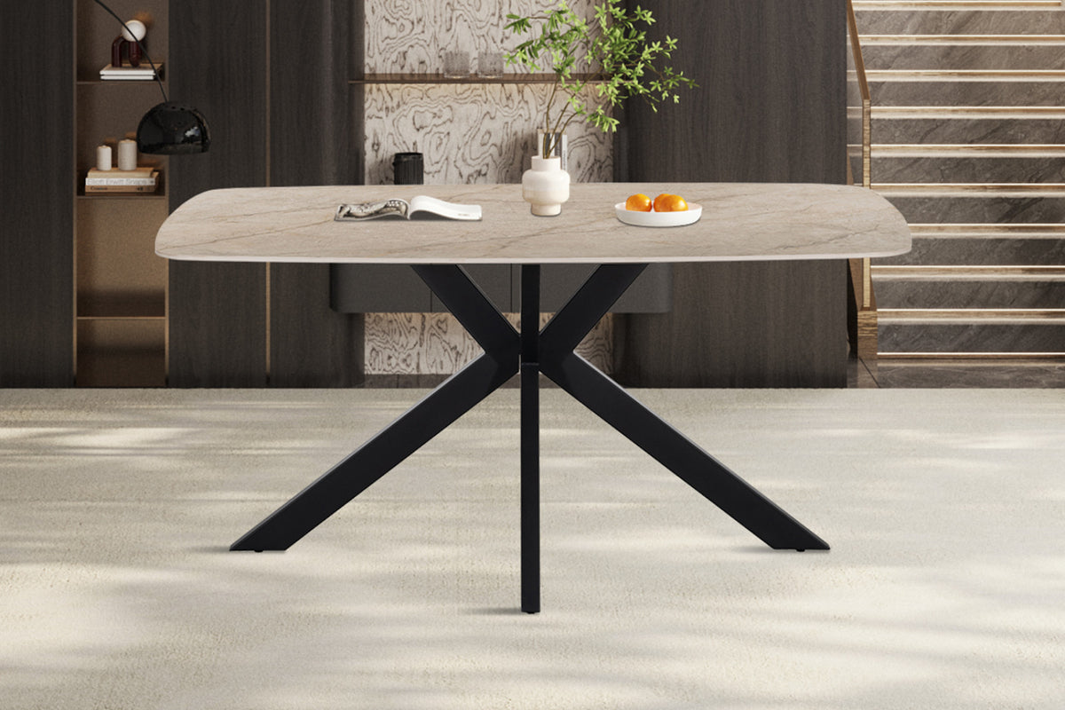 Table Apollo – Shakespeare beige brillant – Ovale 160 × 90 cm