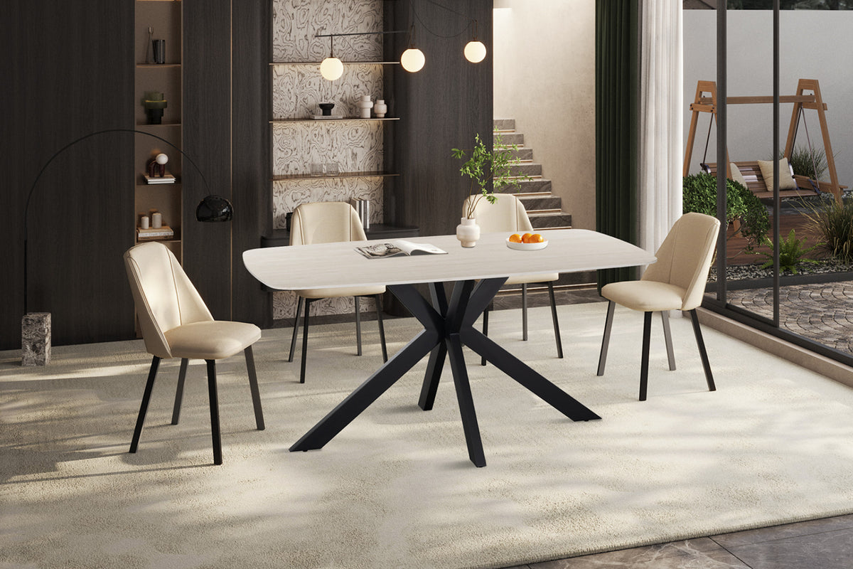 Table Apollo – Baroque gris – Ovale 160 × 90 cm
