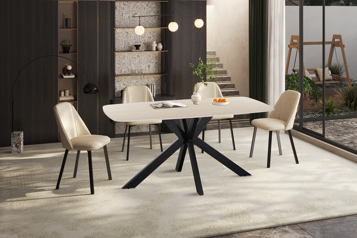 Table Apollo – Baroque beige – Ovale 160 × 90 cm