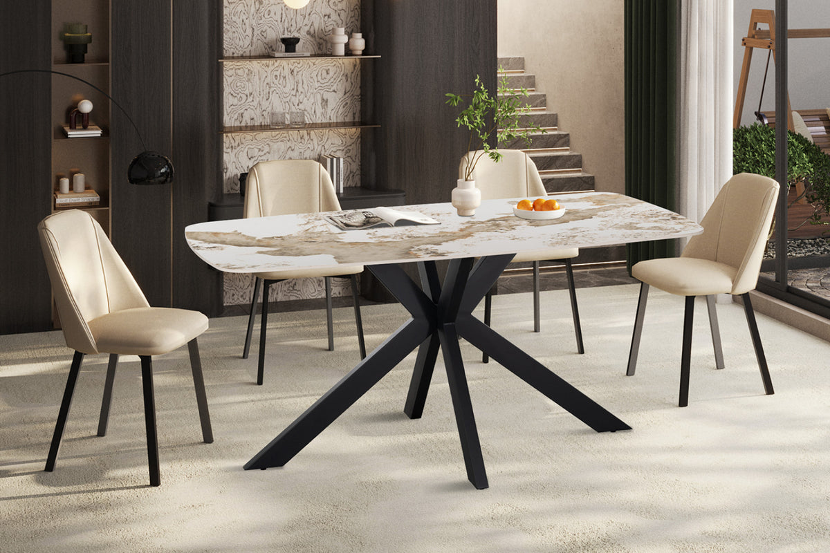 Table Apollo – ovale danoise pierre brillante pandora – 160 cm