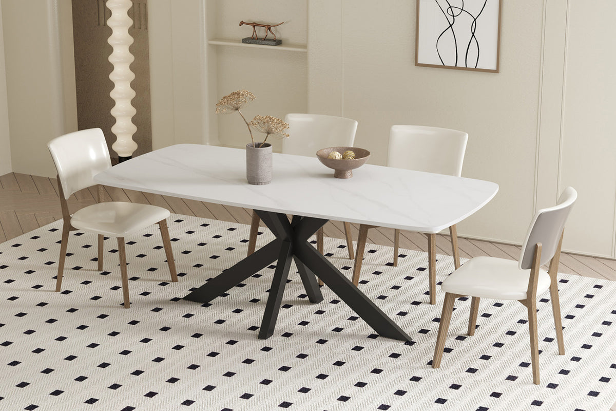 Table Apollo – ovale danoise pierre blanc – 180 cm