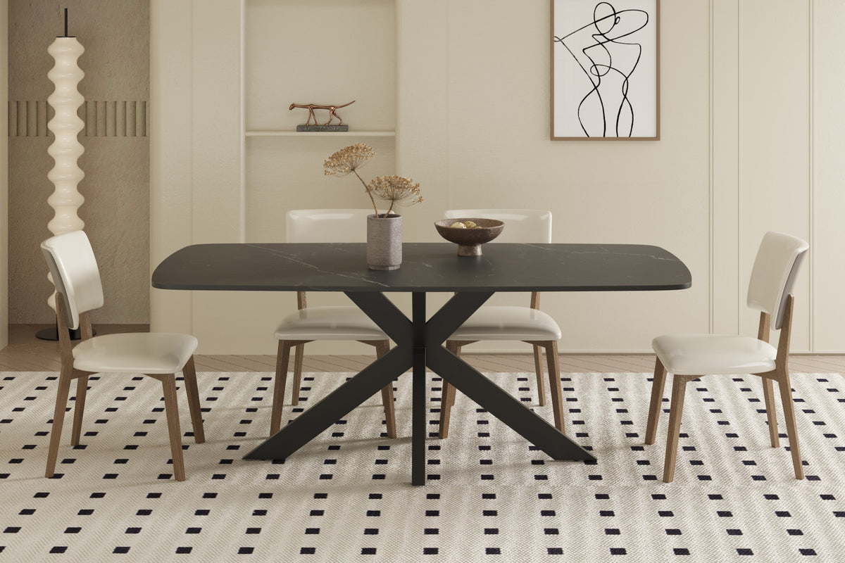 Table Apollo – Noir – Ovale 180 × 90 cm