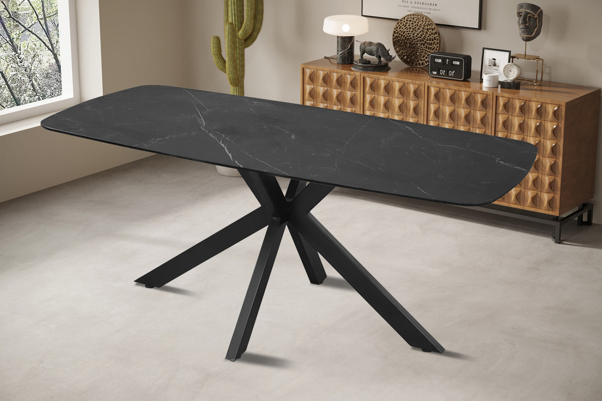 Table Apollo – Noir – Ovale 180 × 90 cm