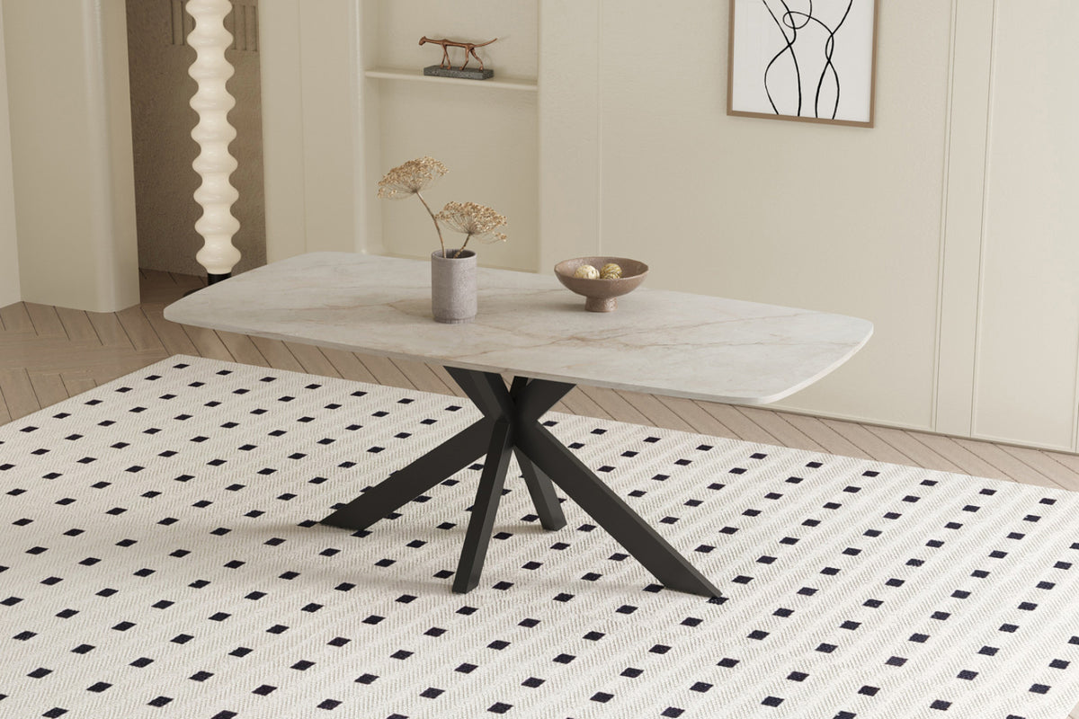Table Apollo – Shakespeare beige brillant – Ovale 180 × 90 cm