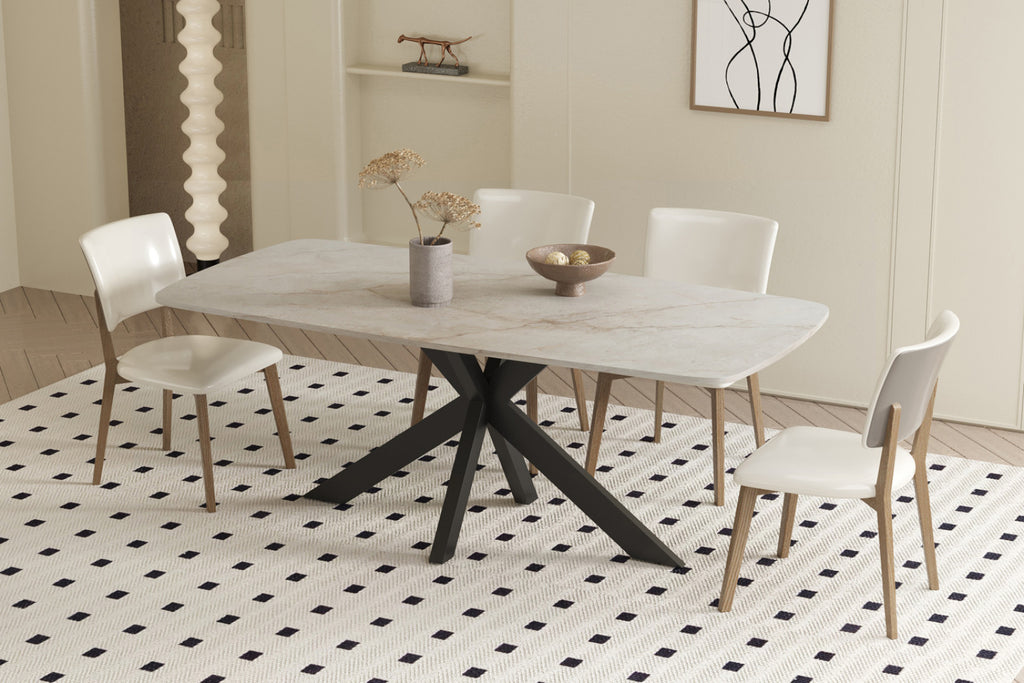 Table Apollo – Shakespeare beige brillant – Ovale 180 × 90 cm