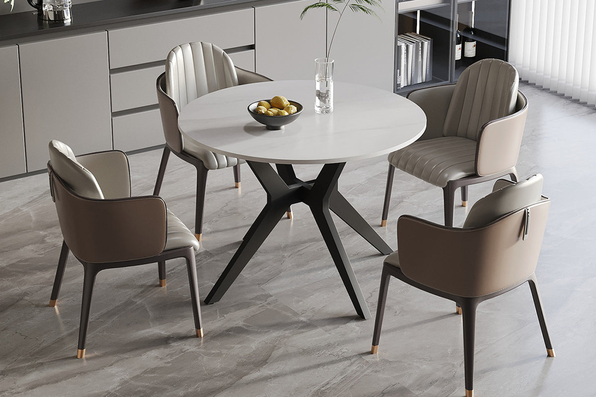 Table Apollo – Blanc neige brillant – Ronde Ø 110 cm