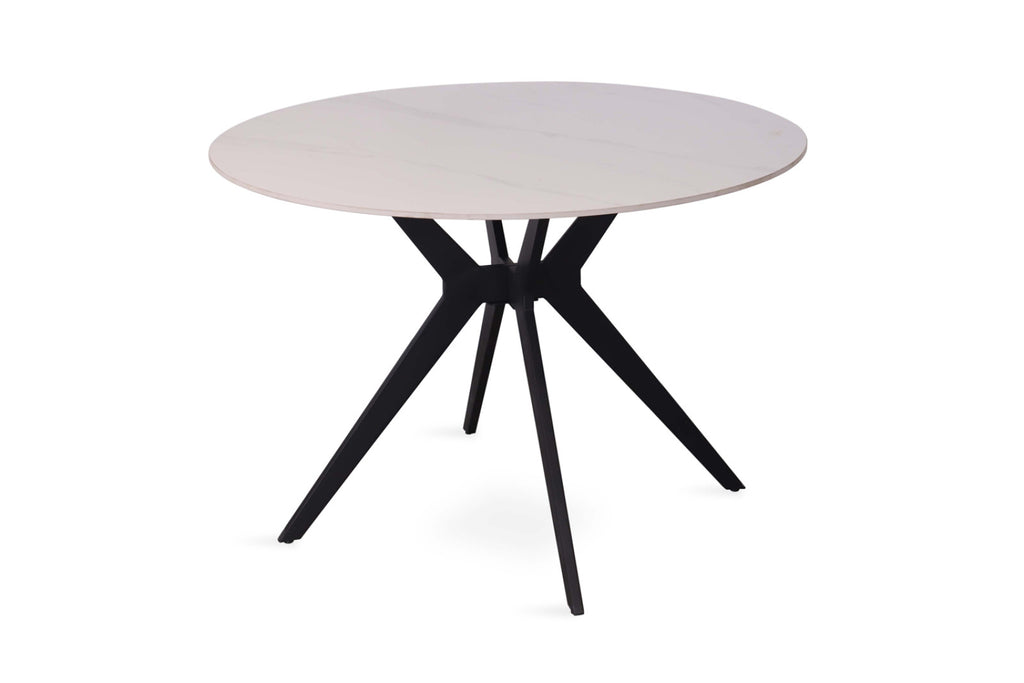 Table Apollo – Blanc neige brillant – Ronde Ø 110 cm