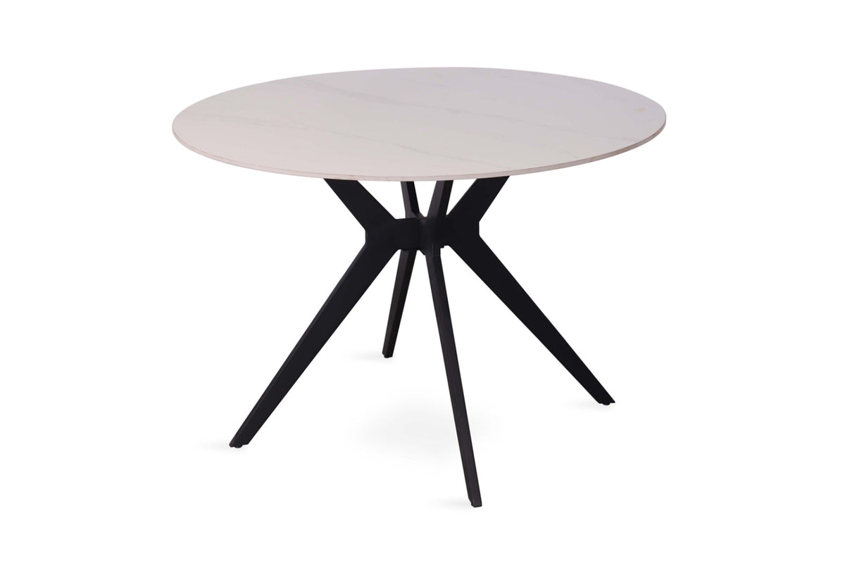 Table Apollo – Blanc neige brillant – Ronde Ø 110 cm