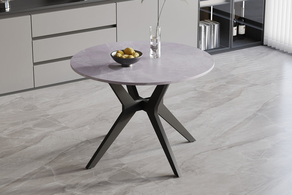 Table Apollo – Gris italien brillant – Ronde Ø 110 cm