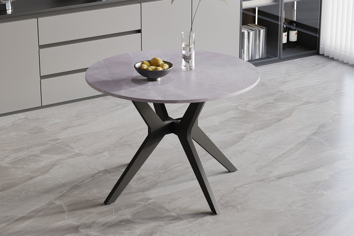 Table Apollo – Gris italien brillant – Ronde Ø 110 cm
