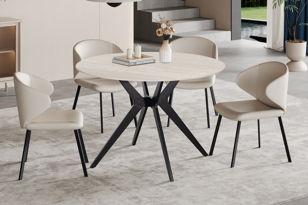 Table Apollo – Baroque gris – Ronde Ø 110 cm