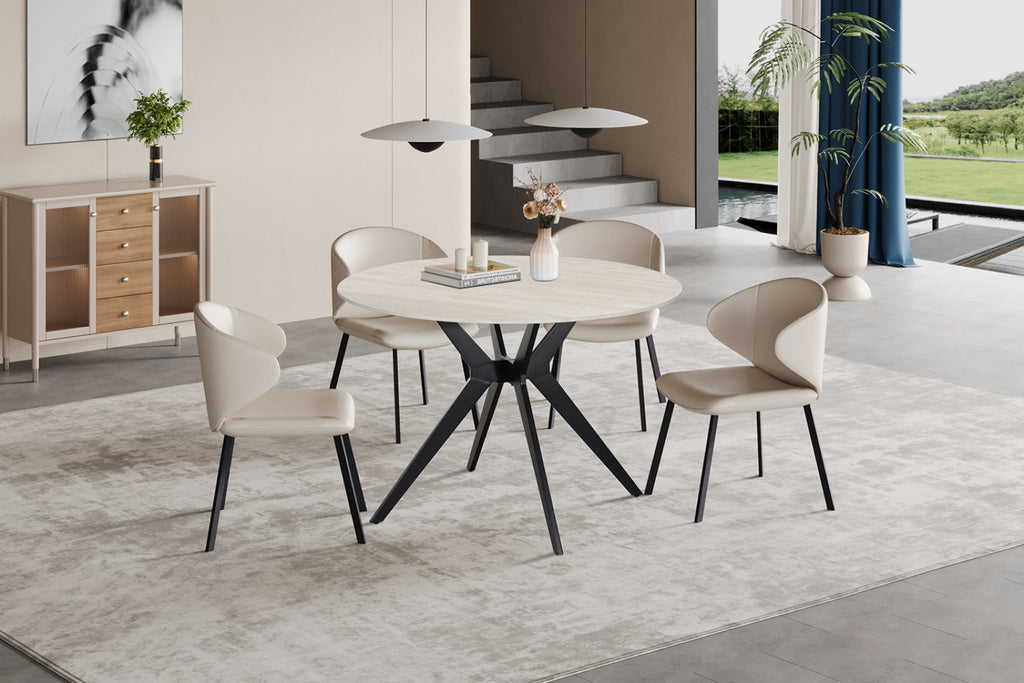 Table Apollo – Baroque gris – Ronde Ø 110 cm