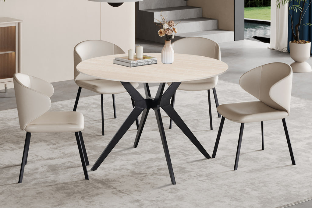 Table Apollo – Baroque beige – Ronde Ø 110 cm