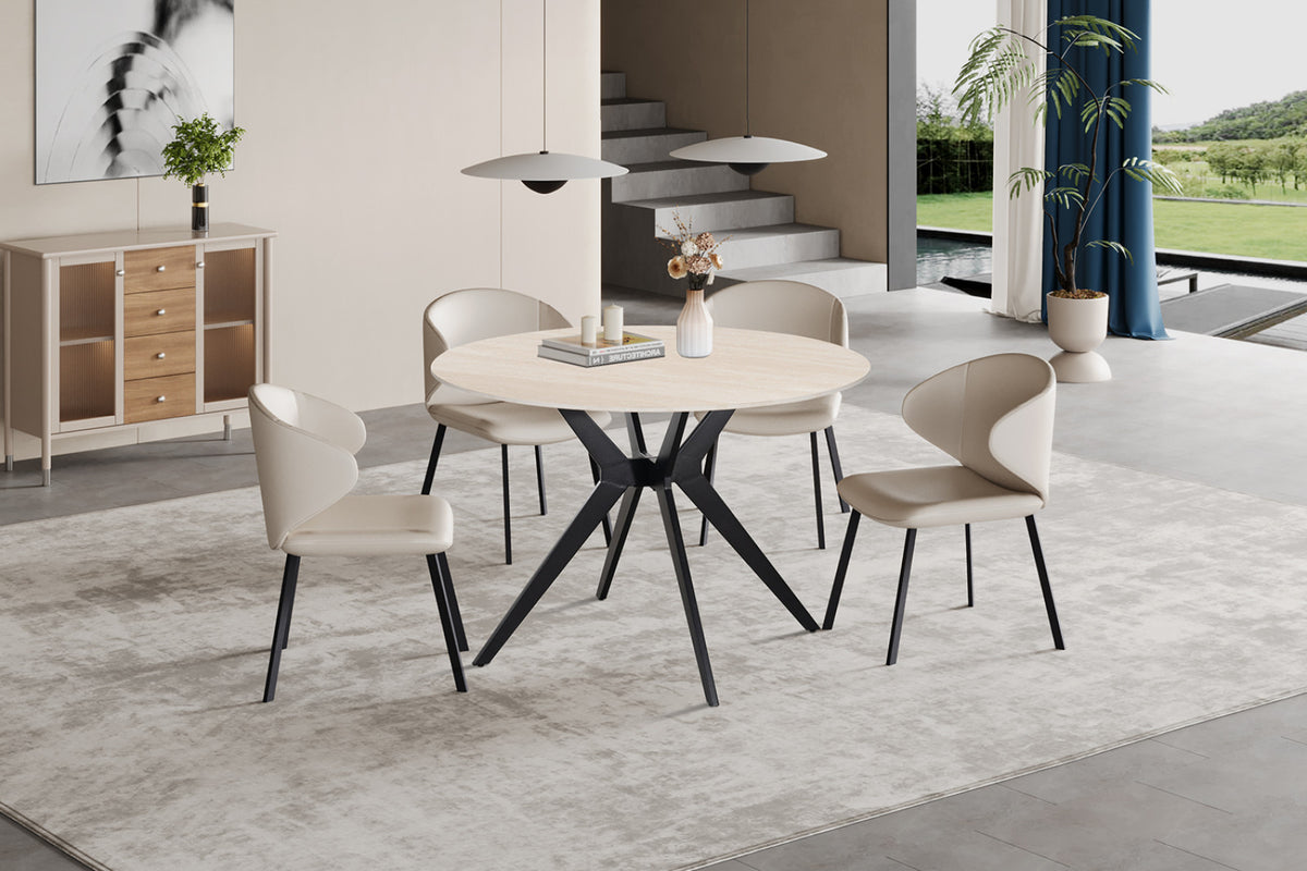 Table Apollo – ronde pierre baroque beige – 110 cm