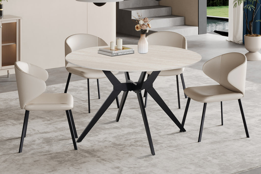 Table Apollo – Baroque gris – Ronde Ø 120 cm