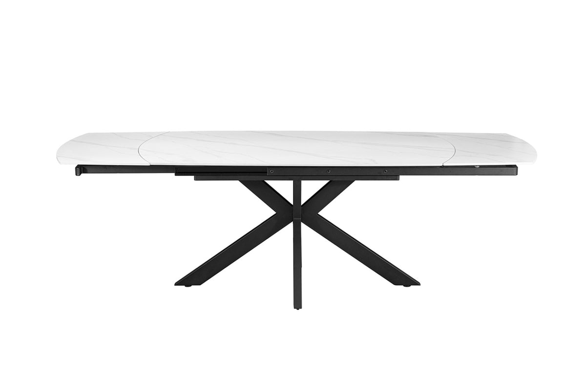 Table extensible Ares – ovale danoise pierre blanc – 160/240 cm