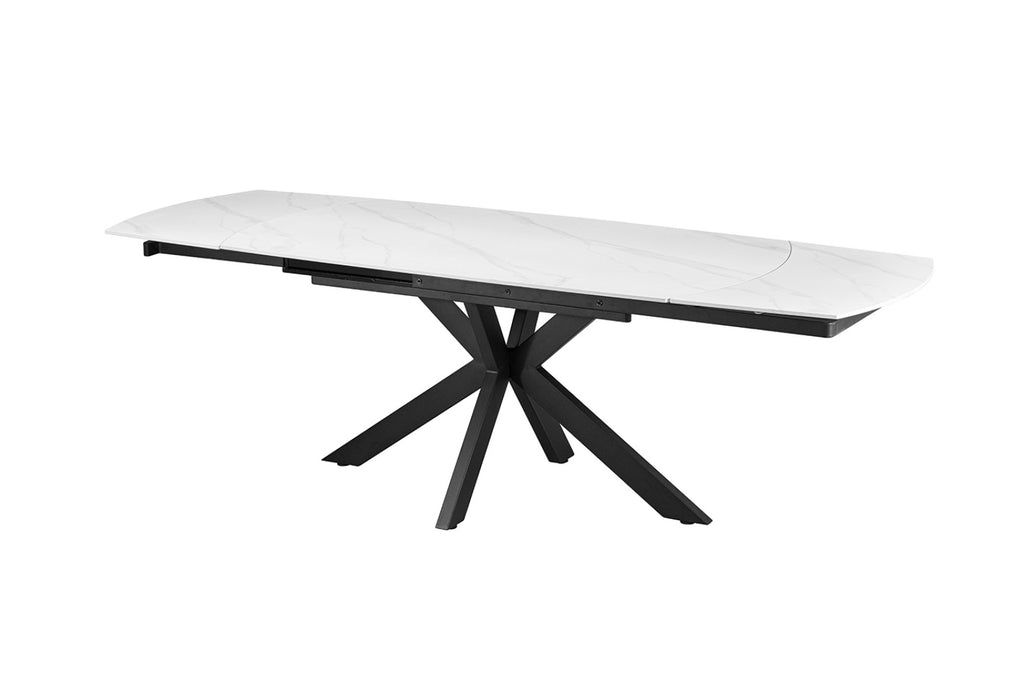 Table extensible Ares – ovale danoise pierre blanc – 160/240 cm