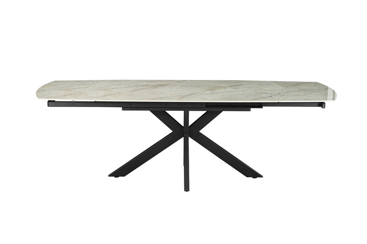 Table extensible Ares – ovale danoise brillant pierre beige – 160/240 cm