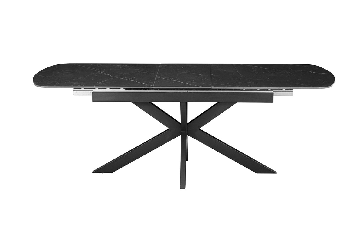 Table extensible Hestia – ovale danoise pierre noir – 180/220 cm