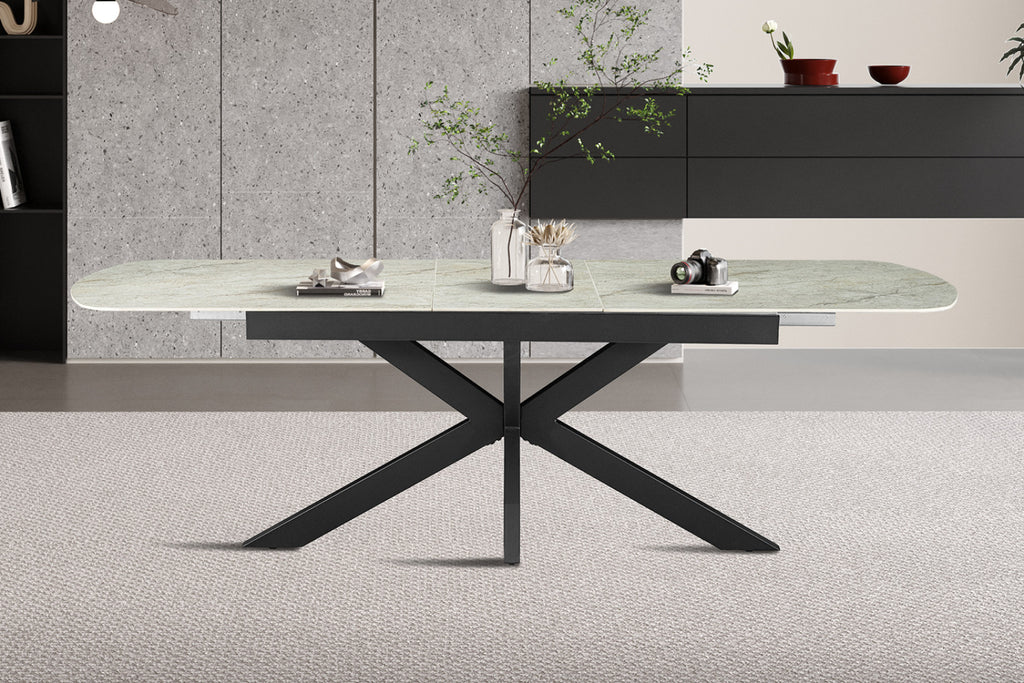 Table extensible Hestia – ovale danoise brillant beige – 180/220 cm