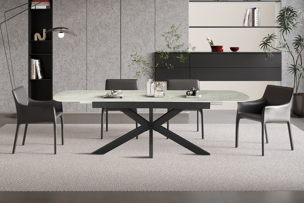 Table extensible Hestia – ovale danoise brillant beige – 180/220 cm